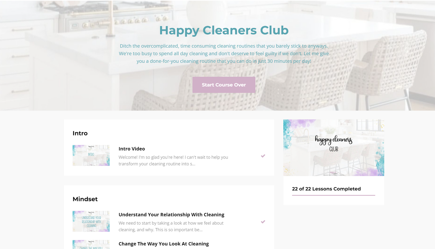 Happy Cleaners Club - 30 Minute Per Day Cleaning Program